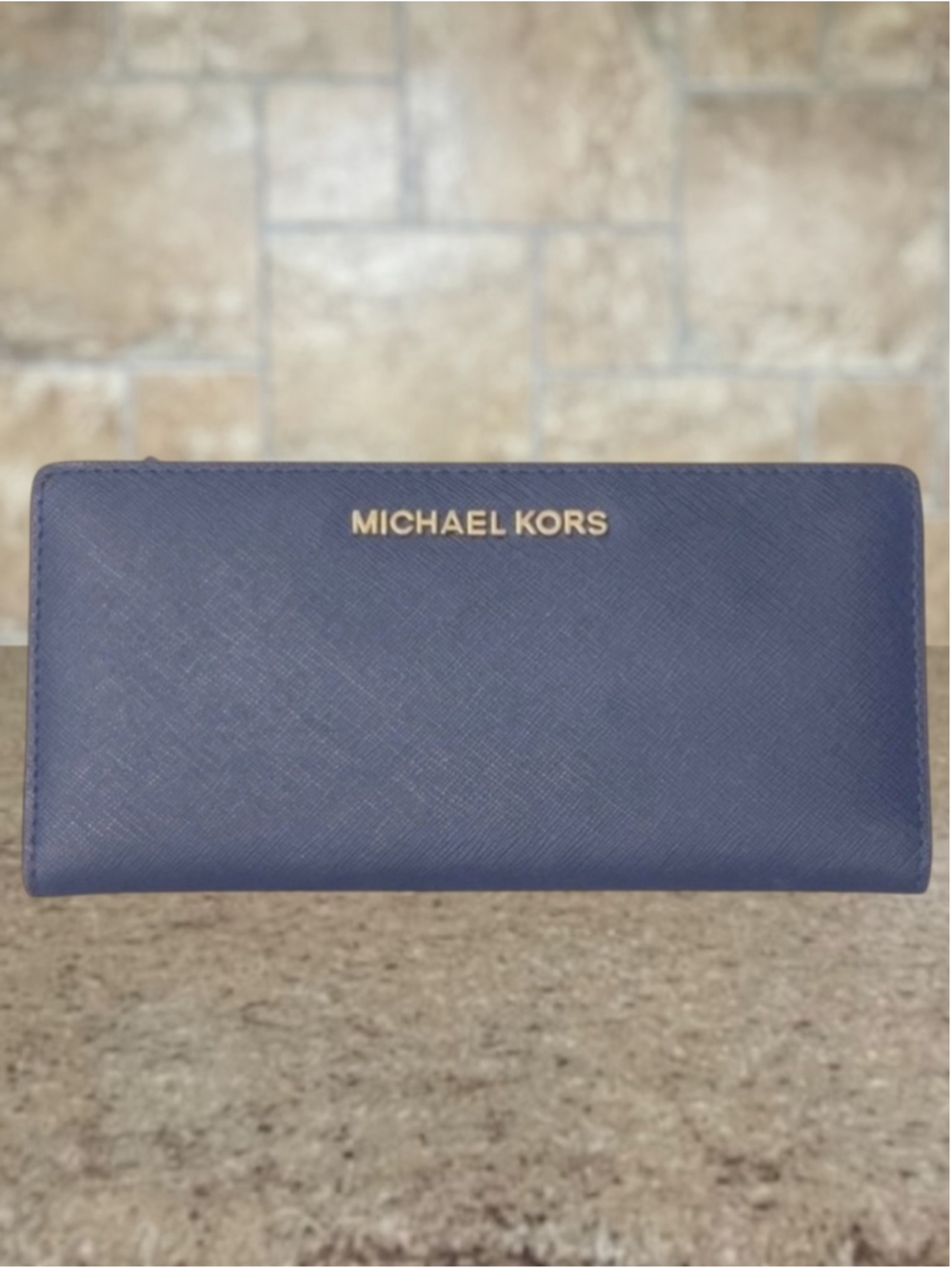Michael Kors Card Case Carryall Wallet Navy Blue
